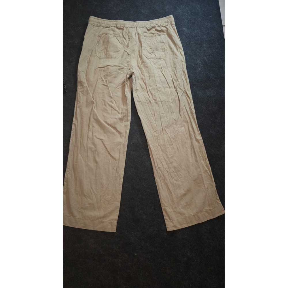 Calvin Klein Jeans Kids Tan Linen Blend Drawstring Wide Leg Pants Size 16